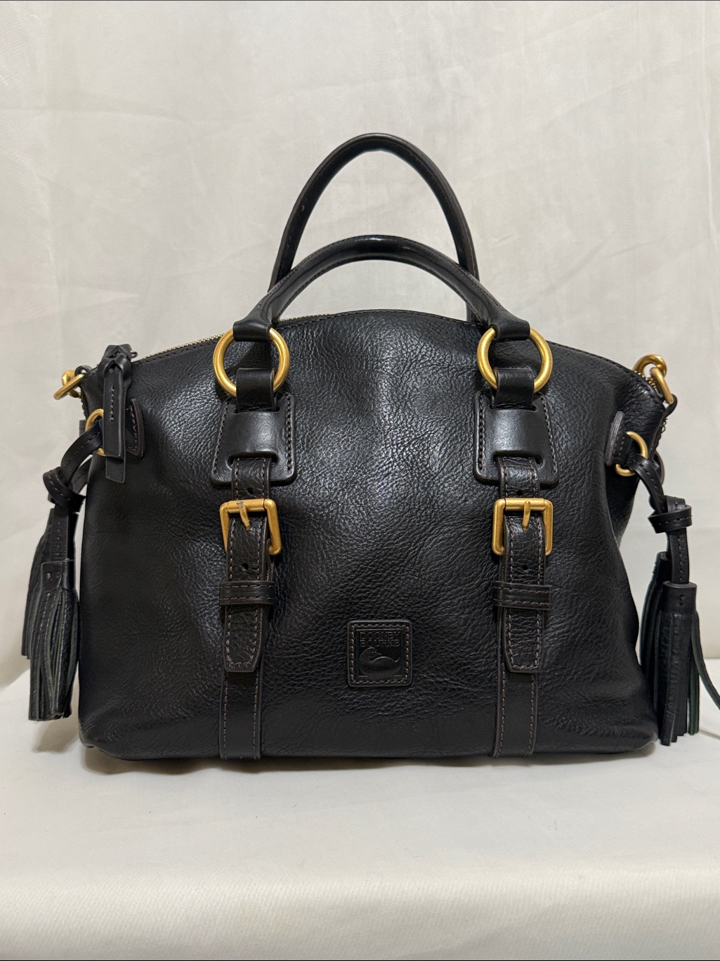 Dooney & Bourke Florentine Leather Bristol Satchel In Black